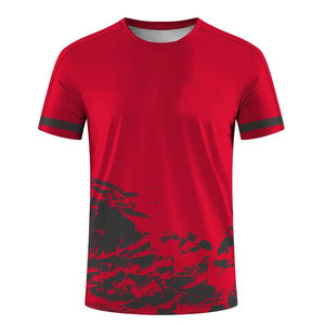 T-shirt pour homme à manches courtes, col rond, imprimé camouflage bleu, séchage rapide, coupe décontractée, tricoté en polyester - Product Image 2