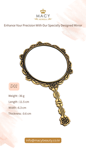 MACY BEAUTY KOREA Antique Bronze Rose Embossed Handheld <b>Mirror</b> Decorative Metal Vanity <b>Mirror</b> Round <b>Mirror</b> <b>Makeup</b> <b>Mirror</b> - Product Image 4