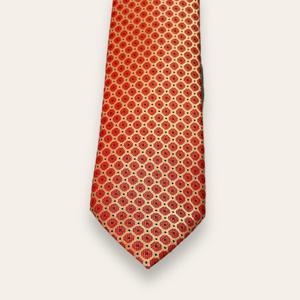 Red Gold Geometric Pattern <b>Tie</b> for Men | Elegant Formal Business Wedding Party Necktie Premium Gift | OEM Bulk Supply India 2026 - Product Image 1