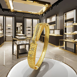 Pulseras Kada de Oro Micronizado de 14K, 18K, 24K con Piedras CZ al por Mayor, Pulseras Kada con Piedras CZ de Diseño Indo-Oriental, Joyería de Moda. - Product Image 5