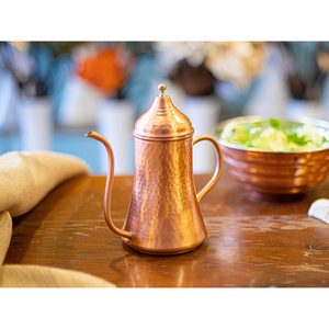 Hot Selling Cheap Price Pure <b>Copper</b> Hammered Design Jug Pitcher With Lid Brass Brass <b>Knob</b> Custom Size For Home Table Purpose Jug - Product Image 2