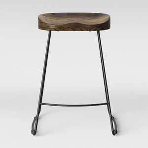 Elegante Taburete de Madera y Hierro Diseñado para Hogares Contemporáneos con un Diseño Minimalista y Alta Capacidad de Carga - Product Image 4