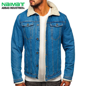 Mens Winter <b>Denim</b> <b>Jacket</b> <b>Fleece</b> <b>Lined</b> Warm Sherpa Trucker Coat Thick Jean Outerwear Casual Slim Fit Windbreaker <b>Jacket</b> - Product Image 1