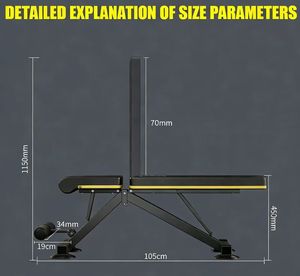 Tabouret d'haltères multifonctionnel en acier réglable, très résistant, avec logo personnalisé, pliable, en promotion - Product Image 2