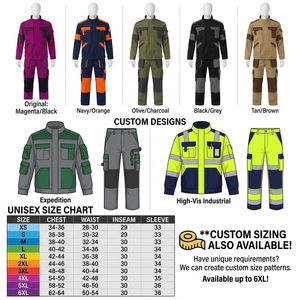 Uniformes de travail professionnels violets OEM/ODM – Vêtements de sécurité industriels robustes avec veste et pantalon assortis - Product Image 2