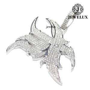 Nouvel Arrivage Breloques Hip Hop Premium entièrement serties de pierres, motif croix, en Argent 925 plaqué Or Rose, design Anniversaire, Bijoux de déclaration, Vente en gros - Product Image 1