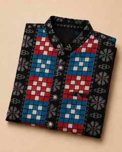 Veste Nehru traditionnelle indienne pour homme, sans manches, imprimée, avec motifs floraux argentés et motifs imprimés en forme de boîte. - Product Image 4