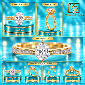 Bague solitaire en or jaune ovale avec diamant de laboratoire certifié IGI, pureté VVS, pour femme - Product Image 4
