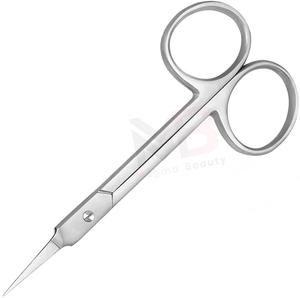 Ciseaux à sourcils et à cuticules en acier inoxydable de haute qualité, revêtement titane arc-en-ciel, lames courbées, outil de manucure - Product Image 5