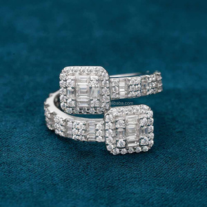 Anillos de Eslabones Cubanos con Diamantes Cultivados en Laboratorio, Chapados en Oro Amarillo de 14K, Estilo Hip Hop, Joyería Fina para Hombre y Mujer, Certificados por RB Gems Jewelry - Product Image 4
