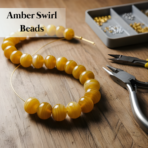 Guirnalda de Cuentas Sueltas de Vidrio Amarillo Premium en Forma de Rondelle |   Guirnaldas Decorativas Elegantes (16-18mm 8 pulgadas) para Decoración del Hogar, Fiestas y Manualidades - Product Image 2