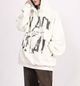 Hoodies en coton épais et surdimensionnés, effet vieilli, personnalisables, style vintage délavé, gris gothique, tailles XXS, ensembles vierges - Product Image 4