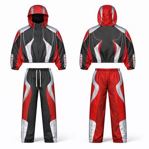 Survêtements de sport pour hommes coupe décontractée, personnalisés, avec fermeture éclair, en polyester coupe-vent et nylon, pour l'entraînement, collection 2026 - Product Image 6