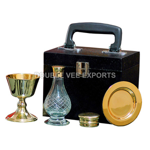 Juego de Comunión Chapado en Oro con Cáliz, Cuveta y Patena |   Kit de Iglesia Portátil – DOUBLE VEE EXPORTS - Product Image 2