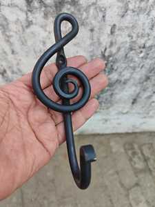 Decorative Wrought Iron <b>Wall</b> Hook | Music Note Metal Coat <b>Hanger</b> | Vintage Musical Gift <b>Wall</b> Mount Organizer for Key - Product Image 5