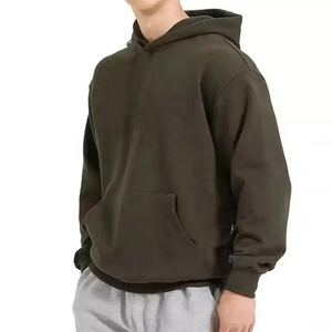 Vente en gros de sweats à capuche surdimensionnés pour hommes, personnalisés, décontractés, en polaire respirant, à séchage rapide, pour l'hiver, teinture unie - Product Image 5