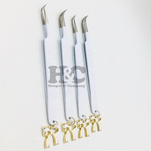 Pince à épiler professionnelle en acier inoxydable durable pour extensions de cils, anti-magnétique, précision, pointe lisse et dentelée, vison - Product Image 2