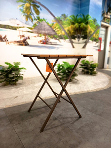 Modern <b>Foldable</b> <b>Outdoor</b> <b>Table</b> PS Wood Slatted Top Metal Frame Minimalist Design OEM ODM Wholesale Factory in Vietnam - Product Image 5