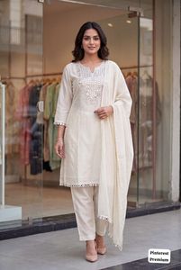 Indian Latest Traditional Embroidery Work Salwar Kameez Set for Casual Daily Wear Ankle Length Regular Fit for Women Fancy Wear - Product Image 2