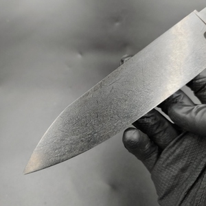 Lame de couteau de chef Gyuto DIY en acier Sleipner japonais, traitée thermiquement, finition Stonewashed, 60-62 HRC, affûtage plat haute précision, personnalisable OEM, 3.2mm - Product Image 3