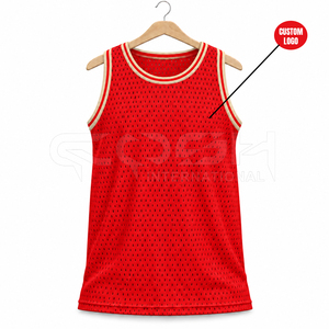 Cosh International Sorority Sisterhood <b>Red</b> <b>Mesh</b> Basketball Jersey Unisex Sleeveless Round Neck Breathable Polyester Tank <b>Top</b> - Product Image 1