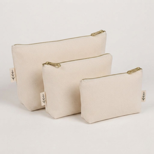 Ensemble de trousses à fermeture éclair en jute à motifs floraux, écologiques, imprimés botaniques, taille personnalisée, grande capacité, pour voyage, rangement, articles de toilette, sac cadeau - Product Image 5
