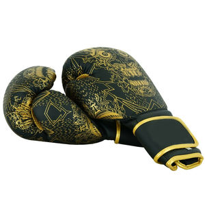 Gants de boxe professionnels de haute qualité, imperméables, respirants, en cuir, avec sangles de poignet lacées, à bas prix, fabrication OEM. - Product Image 2