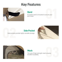Tente pour animaux de compagnie pliable, légère, portable, en maille Oxford monocouche, renforcée de fibre de verre, imperméable, pour le camping