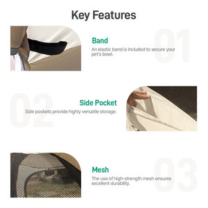 Tente pour animaux de compagnie, abri portable d'extérieur, tente pour chien en maille beige pour le camping, disponible en plusieurs tailles, maison pour animaux, tente pour pattes, niche pour chien - Product Image 3