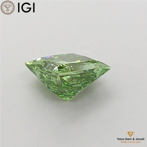 Diamant de laboratoire CVD de 1,00 carat avec certificat IGI, couleur vert vif fantaisie, clarté VS1, taille princesse, pour bague de créateur spéciale - Product Image 6