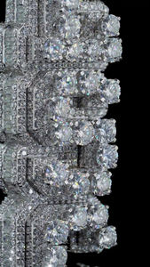 3d heavy vvs moissanite vertical pendant rhodium plated sterling silver diamond tester approved hip hop jewelry pendants & charm - Product Image 2