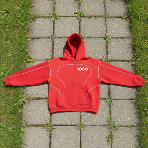 Sweat-shirt pour homme avec logo personnalisé, design élégant, en tissu French Terry de haute qualité, impression 3D en relief, détails de passepoil, sweat-shirt à capuche - Product Image 6