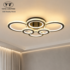 Modern Ring Led Ceiling Lamp Acrylic Iron Dimmable 3Cct Remote Control For Home Living Room Bedroom <b>Dining</b> Room - Product Image 1