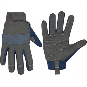 Performance Mechanic <b>Gloves</b> Tan Synthetic Suede Palm Flexible Spandex Back Reinforced Safety Work <b>Gloves</b> USA Trend Wear - Product Image 2