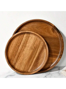 Platos de madera elegantes para fiestas Blossom Craft India, platos de madera funcionales para servir. - Product Image 6