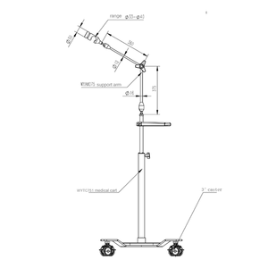 <span class=keywords><strong>Chariot</strong></span> médical mobile WEIYE sur roulettes pour positionnement de bobine TMS, <span class=keywords><strong>chariot</strong></span> médical durable pour usage clinique - Product Image 6