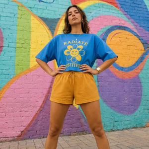 T-shirt ample pour femme 100 % coton peigné jersey simple respirant décontracté streetwear été - Product Image 2