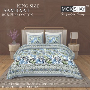 Stockify MultiBrands King Size 100% Pure Cotton <b>Floral</b> Handmade Printed <b>Bed</b> <b>Sheet</b> - Product Image 5