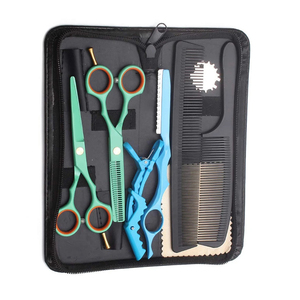 Custom Made Barber Scissors Kit Razor Thinning Cutting <b>Shear</b> Zipper Case Beauty Metal Steel Scissor Comb Clip Sharp Blade Tip - Product Image 1