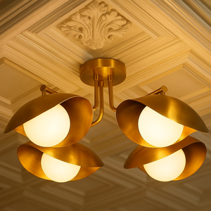 Lámpara de Techo Sputnik de Latón Pulido Hecha a Mano CH, Estilo Moderno de Mediados de Siglo, con Diseño en Relieve - Product Image 3