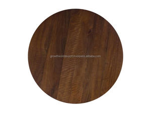 Mesa de Centro Moderna Redonda de Madera de Mango para Sala de Estar, Diseño Minimalista Marrón de Mediados de Siglo para Dormitorio - Product Image 5