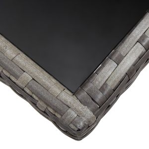 Set da pranzo da esterno in 7 pezzi in Poly Rattan in grigio per uso giardino - Product Image 3