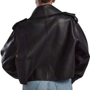 Chaqueta de Motocicleta de Piel de Oveja para Mujer, Cierre de Cremallera, Ropa Casual, Cómoda, Transpirable, Cortavientos, Acolchada, Ropa de Calle de Invierno - Product Image 2