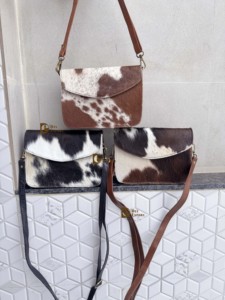 Nuevo Bolso Bandolera de Piel Vacuna con Parches y Cierre de Broche, para Uso Diario, para Mujer - Product Image 6