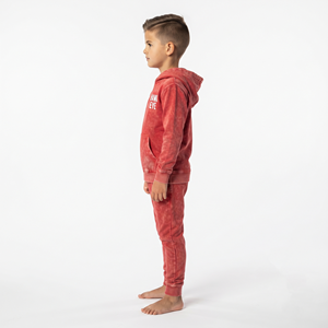 Conjunto de dos piezas de chándal con capucha de algodón lavado ácido para niños, ajuste regular, con logo personalizado, ropa casual de estilo urbano al por mayor - Product Image 2
