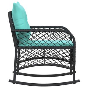 Chaise à bascule de patio en turquoise noir pour usage extérieur - Product Image 5