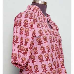 Robe évasée décontractée pour femme, style vintage floral, 100 % coton respirant et écologique, col rond, taille naturelle, grandes tailles - Product Image 5