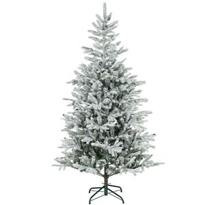 Albero di Natale Artificiale da 210 cm Facile da Montare, Abete Innevato da 180 cm con Rami Realistici in PVC a Cerniera, Materiale PE - Product Image 1