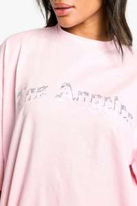 เสื้อยืดโอเวอร์ไซส์ผู้หญิง ทรงหลวม ไหล่ตก แขนสั้น สีพื้น ผ้าฝ้ายนุ่ม สไตล์ลำลอง สำหรับฤดูร้อน - Product Image 3