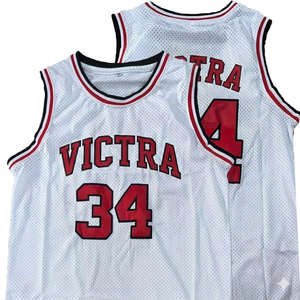 Maillots de basket-ball d'été pour hommes adultes, respirants, brodés, à manches courtes, en spandex/polyester, personnalisables avec le nom de l'équipe - Product Image 1
